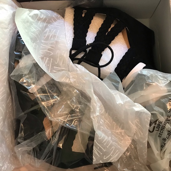 NIB INC Black Wedge Witley Open Toe Sandals 7.5M - Picture 12 of 16